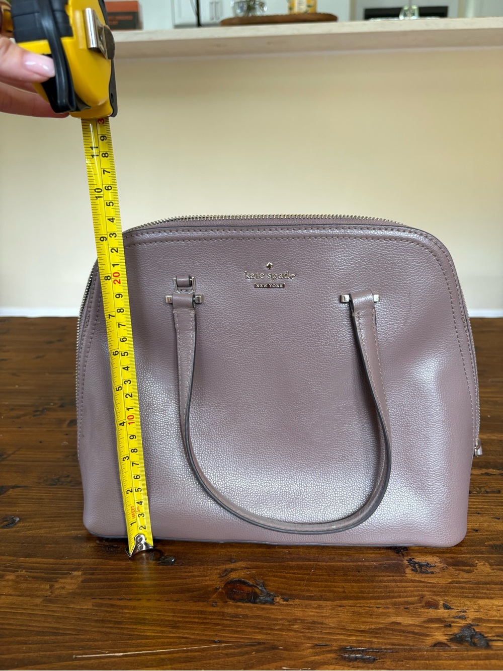 kate spade Mauve-Taupe Leather Dome Satchel